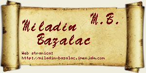 Miladin Bažalac vizit kartica